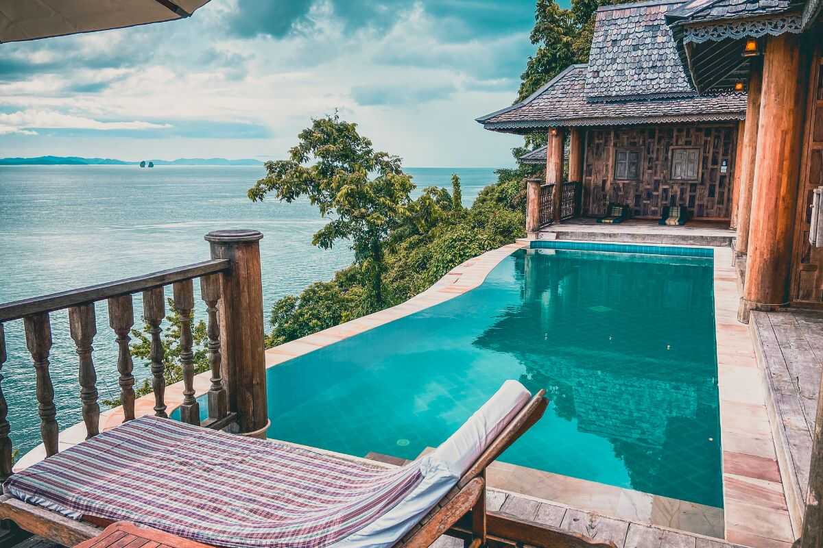 Private infinity pool overlooking the sea at Santhiya Koh Yao Yai