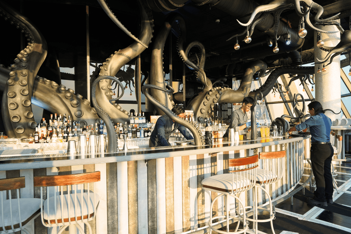 INK 360 bar counter at one fo the best restaurants in Phu Quoc