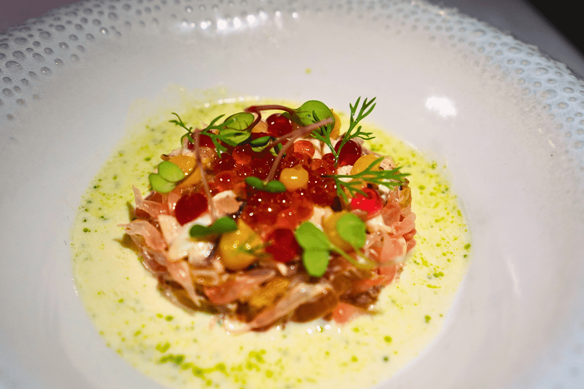 crab salad at one of the best restaurant in phu quoc