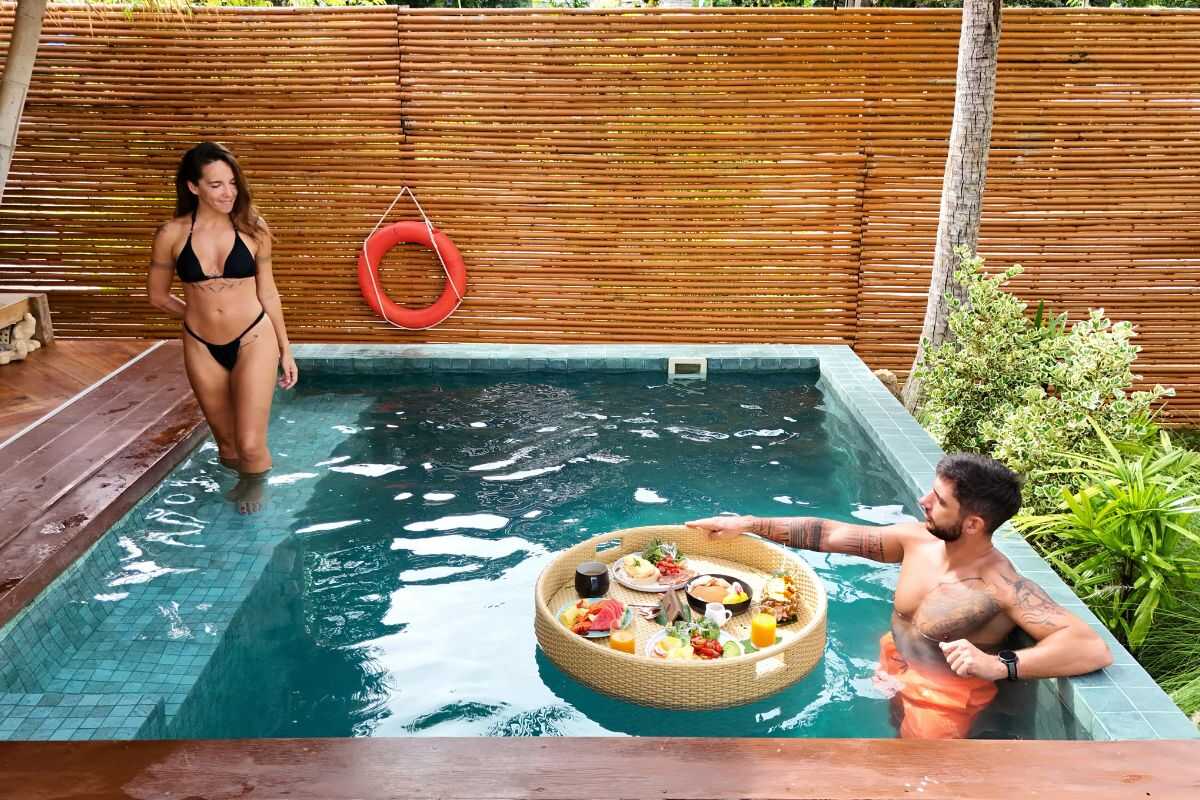 Aloe Ecological Boutique Villas floating breakfast Krabi Thailand 