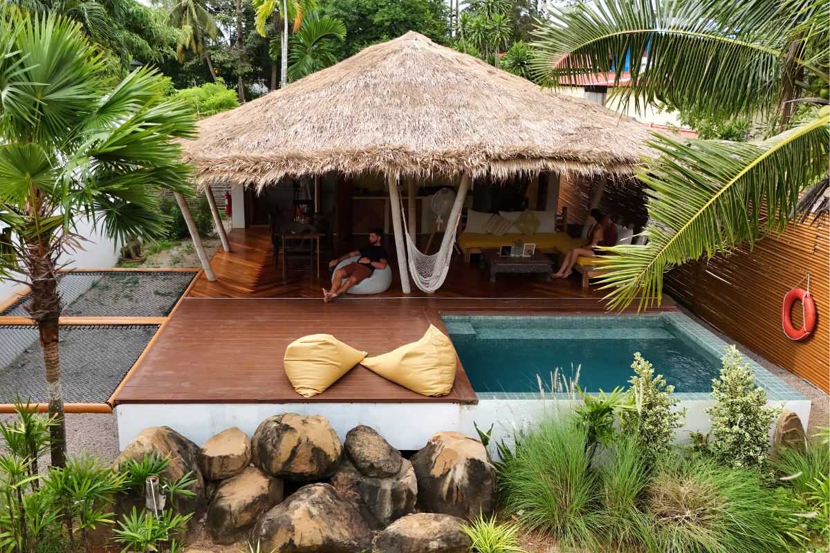 Aloe Ecological Boutique Villas Krabi – outdoor private freshwater pool surrounded by tropical garden